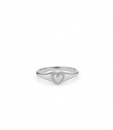 24Kae Ring With Heart And Structure 124116S Silver colored