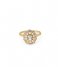 24Kae  Ring met kleurstenen en parels 124129Y Gold plated