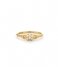 24Kae  Ring met bloem in kleurstenen 12445Y Gold colored