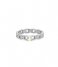 24Kae  Ring met ketting structuur en kleursteen 12463S Silver colored