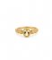 24Kae  Schelpen gevormde ring met kleursteen 12499Y Gold colored