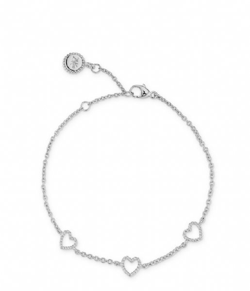 24Kae  Bracelet With Rope Structured Hearts 22460S Silver colored