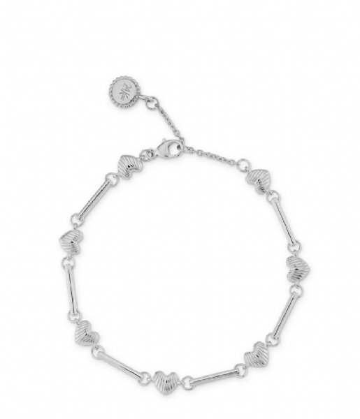 24Kae  Bracelet With Shell Structured Hearts 22463S Silver colored