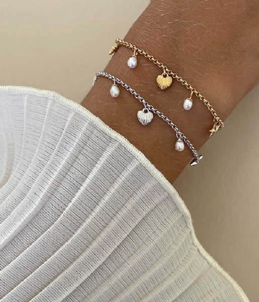 24Kae  Bracelet With Charms And Pearls 22464Y Gold colored