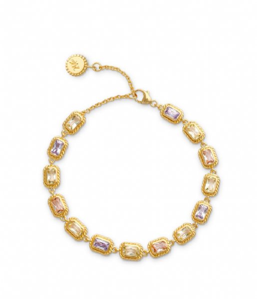 24Kae  Vintage-Look Bracelet Pastel Stones 22465Y Gold colored