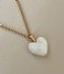 24Kae  Necklace With Heart Shaped Pearl 32464Y Gold colored