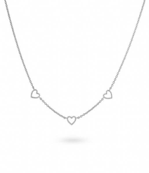 24Kae  Necklace With Twisted Hearts 32467S Silver colored