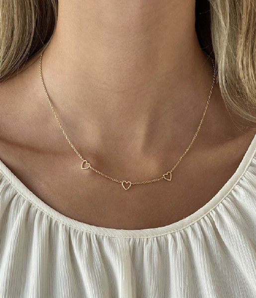 24Kae  Necklace With Twisted Hearts 32467Y Gold colored
