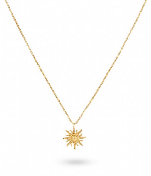 24Kae  Necklace With Sun Pendant 32471Y Gold colored