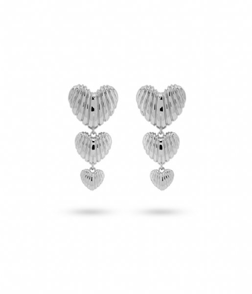 24Kae  Heartshaped Statement Earrings 42493S Silver colored