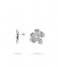 24Kae  Flowershaped Statement Earrings 42496S Silver colored