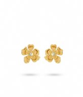 24Kae Flowershaped Statement Earrings 42496Y Gold colored