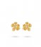 24Kae  Flowershaped Statement Earrings 42496Y Gold colored