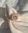 24Kae  Ring met kleursteen en parels 925 Sterling zilver geelgoud verguld 12416Y Yellow