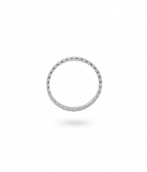 24Kae  Ring met gevlochten structuur 925 Sterling zilver gerhodineerd 12427S Silver