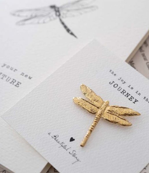 A Beautiful Story  Brooch Dragonfly GP Gold plated
