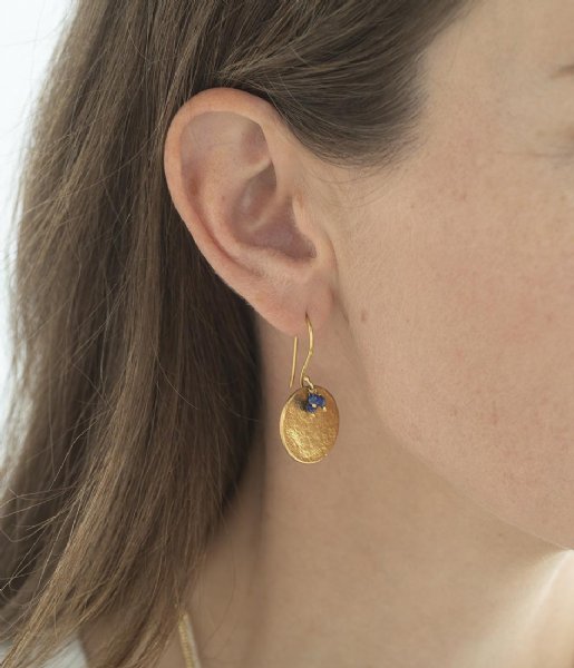 A Beautiful Story  Precious Lapis Lazuli GP Earrings Gold plated
