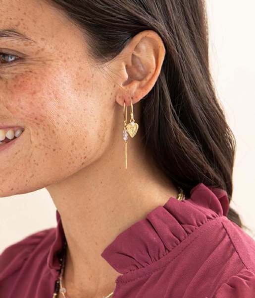 A Beautiful Story  Generous Rose Quartz Earrings GP Gold Plated
