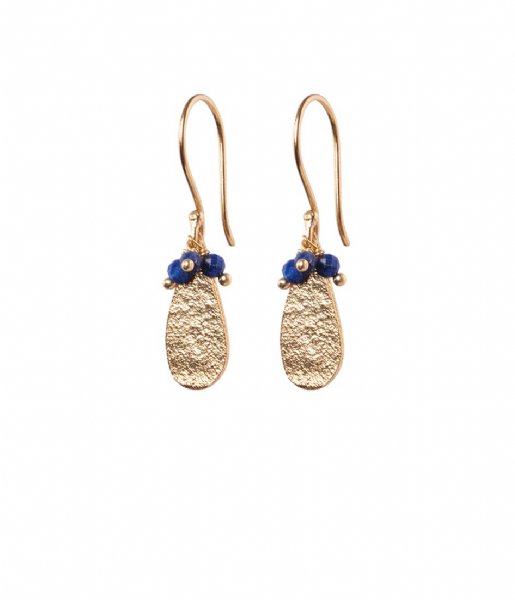 A Beautiful Story  Intention Lapis Lazuli Earrings GP Gold Plated