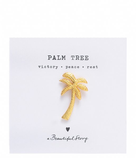A Beautiful Story  Brooch Palm tree GP Gold colored