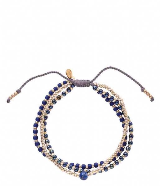 A Beautiful Story  Loyal Lapis Lazuli Bracelet GC Gold colored
