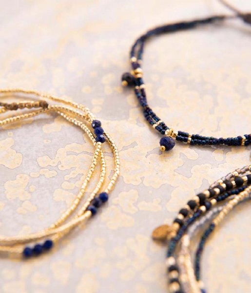 A Beautiful Story  Honor Lapis Lazuli Bracelet GC Gold colored