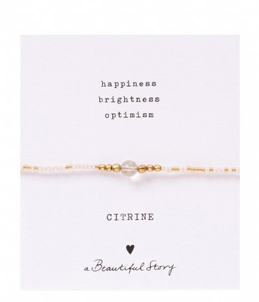 A Beautiful Story  Iris Card Citrine Bracelet GC Gold colored