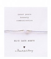 A Beautiful Story Iris Card Blue Lace Agate Bracelet SC Silver colored