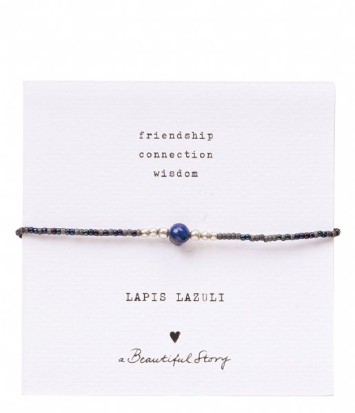 A Beautiful Story  Iris Card Lapis Lazuli Bracelet SC Silver colored