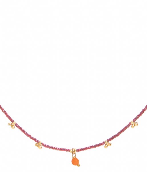 A Beautiful Story  Aware Carnelian GC Necklace Gold colored