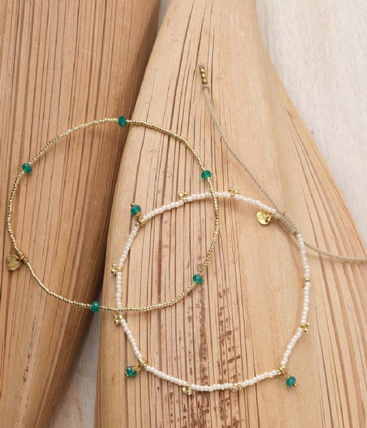 A Beautiful Story  Spice Aventurine Anklet GC Gold colored