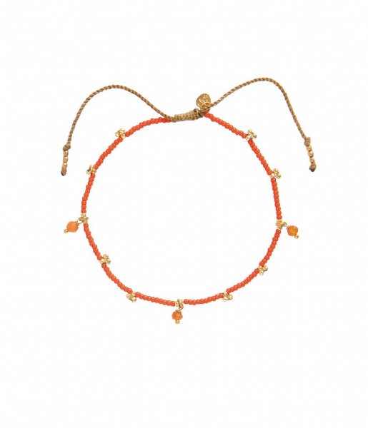 A Beautiful Story  Spice Carnelian Anklet GC Gold colored