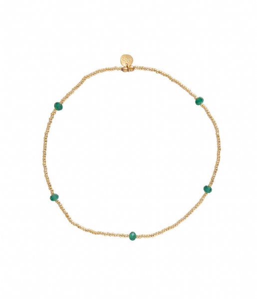 A Beautiful Story  Beach Aventurine Anklet GC Gold colored