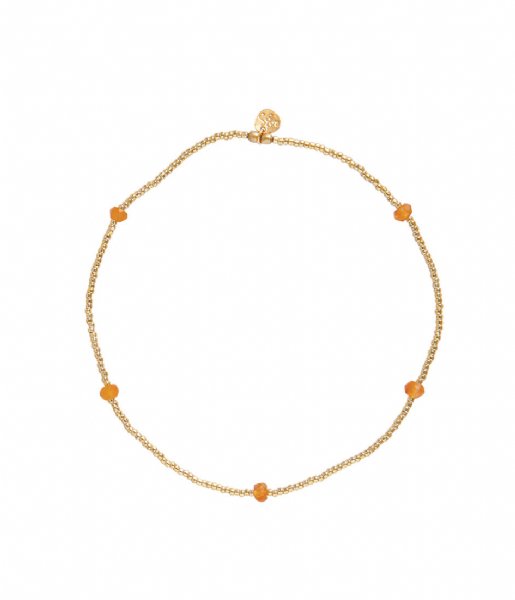 A Beautiful Story  Beach Carnelian Anklet GC Gold colored