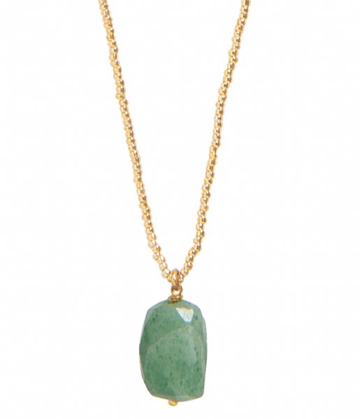 A Beautiful Story  Calm Aventurine Necklace GC Gold colored