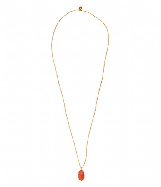 A Beautiful Story  Calm Carnelian Necklace GC Gold colored