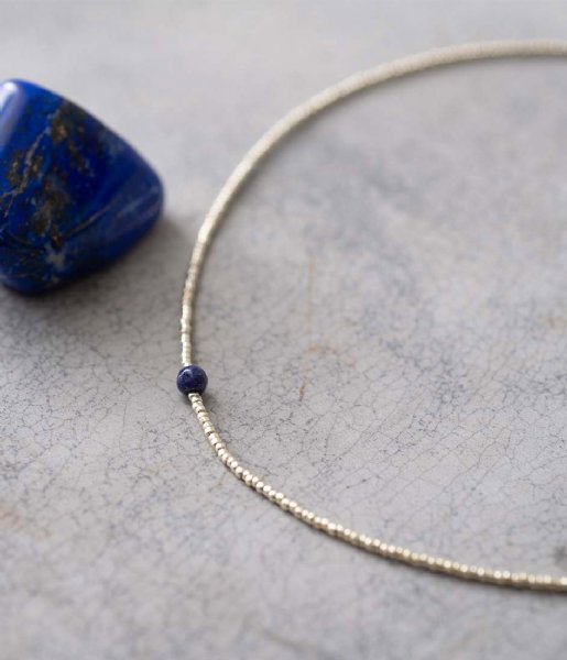 A Beautiful Story  Flora Lapis Lazuli GC Necklace Gold colored Blue