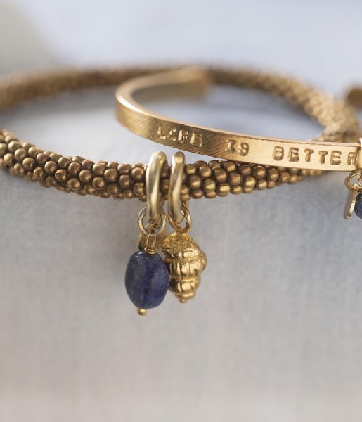 A Beautiful Story  Jacky Lapis Lazuli Shell GC Bracelet Gold colored Purple
