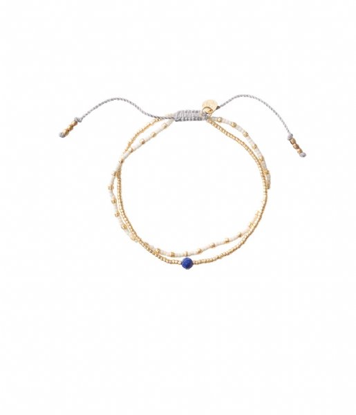 A Beautiful Story  Friendship Lapis Lazuli GC Bracelet White Gold colored Blue