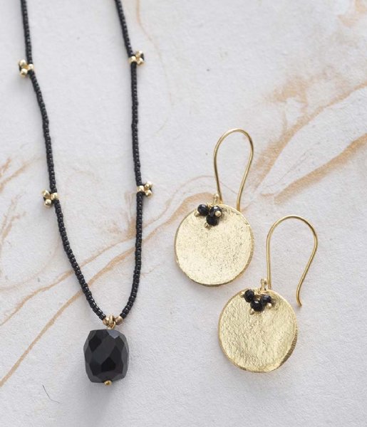 A Beautiful Story  Cherish Black Onyx Gold Necklace Goud