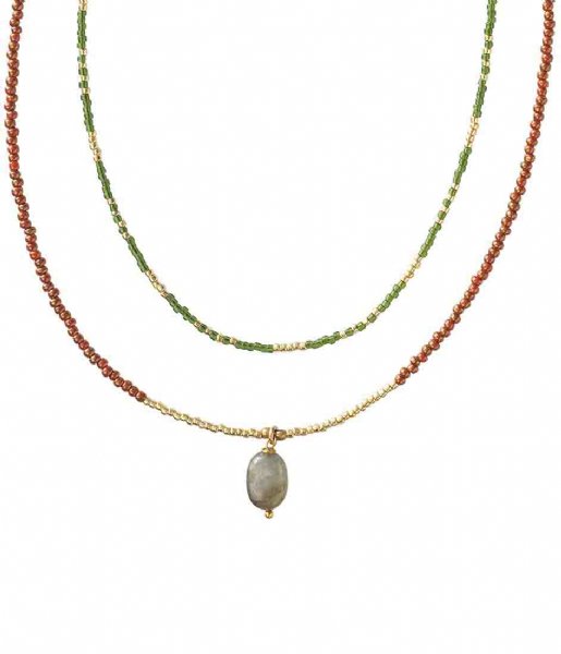 A Beautiful Story  Admire Labradorite Gold Necklace Goud
