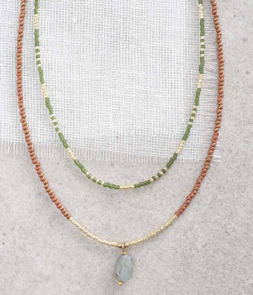 A Beautiful Story  Admire Labradorite Gold Necklace Goud