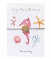 A Beautiful Story Jewelry Postcard Seahorse Purple Gold colored