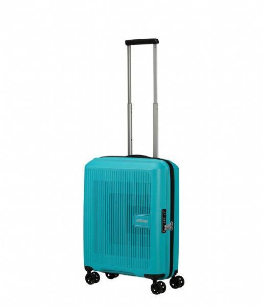 American Tourister Walizki na bagaż podręczny Aerostep Spinner 55/20 Expandable TSA Turquoise Tonic (A066)