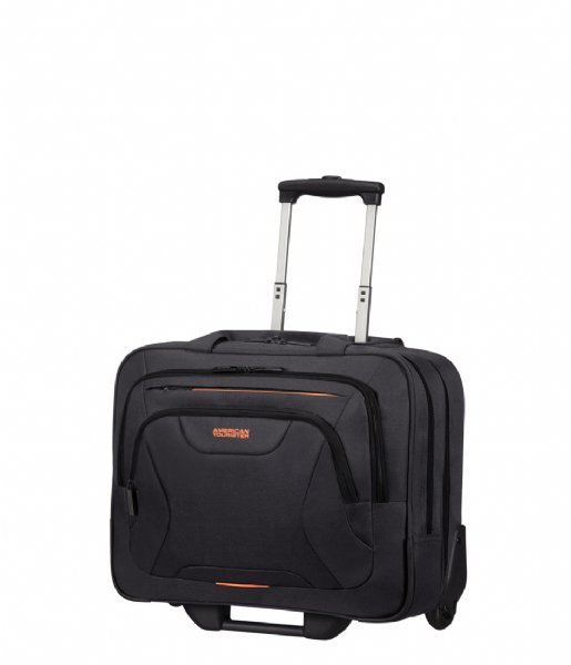 American Tourister  At Work Rolling Tote 15.6 Inch Black Orange (1070)