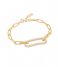 Ania Haie  Tough Love Pave Link Bracelet M Gold colored