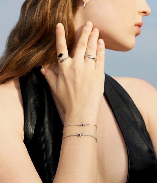 Ania Haie  Polished Punk Geometric Chain Bracelet M Silver colored