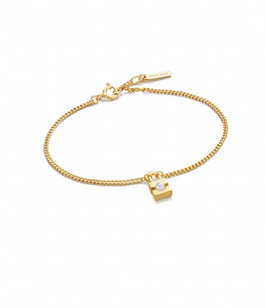 Ania Haie  Modern Muse Pearl Padlock Bracelet M Gold colored