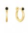 Ania Haie  Polished Punk Black Agate Huggie Hoop Earrings S Gold colored