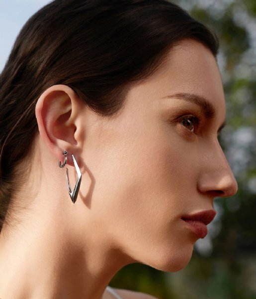 Ania Haie  Polished Punk Geometric Hoop Earrings S Silver colored